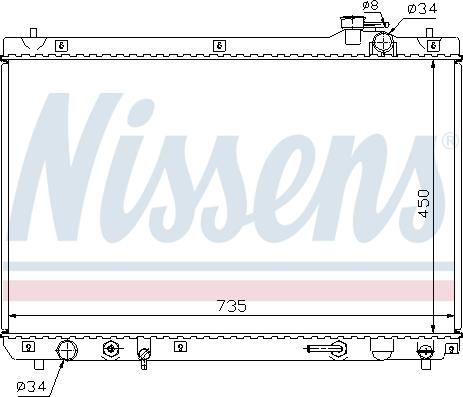 Nissens 64766 - Радіатор, охолодження двигуна autocars.com.ua