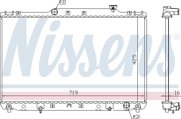 Nissens 64769A - Радіатор, охолодження двигуна autocars.com.ua