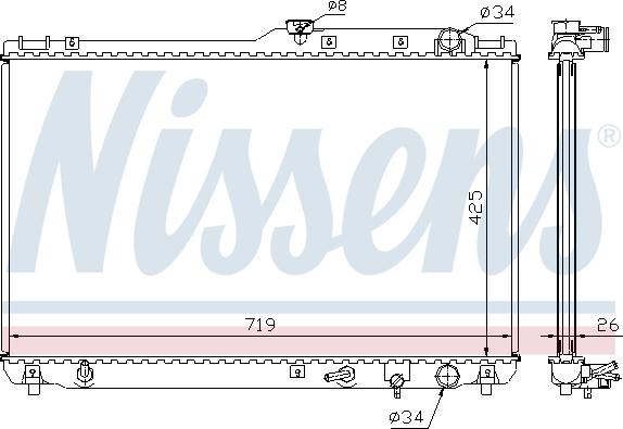 Nissens 647721 - Радіатор, охолодження двигуна autocars.com.ua