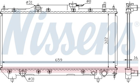 Nissens 64781A - Радіатор, охолодження двигуна autocars.com.ua