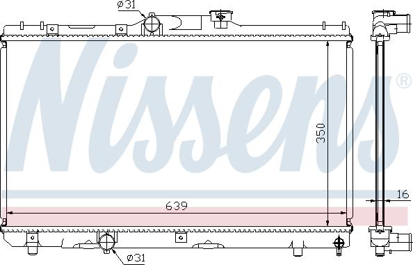 Nissens 64786A - Радіатор, охолодження двигуна autocars.com.ua