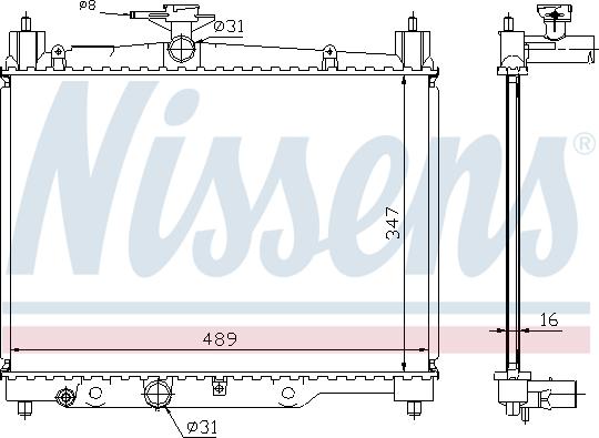 Nissens 64789A - Радіатор, охолодження двигуна autocars.com.ua