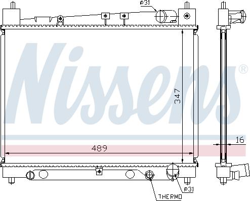 Nissens 64798 - Радіатор, охолодження двигуна autocars.com.ua