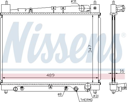 Nissens 64799 - Радіатор, охолодження двигуна autocars.com.ua