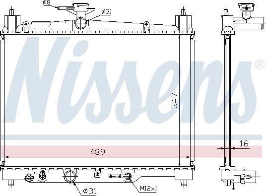 Nissens 64801 - Радіатор, охолодження двигуна autocars.com.ua