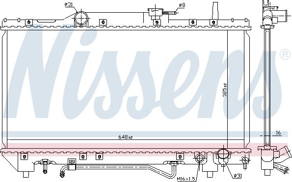 Nissens 64802 - Радіатор, охолодження двигуна autocars.com.ua