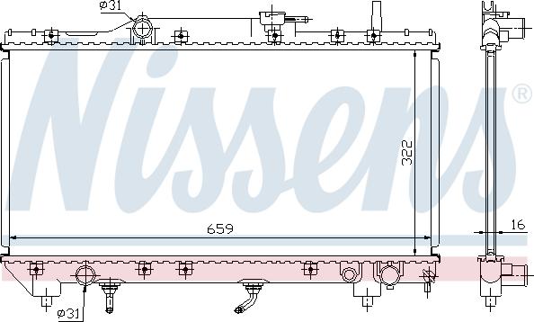 Nissens 64806 - Радіатор, охолодження двигуна autocars.com.ua