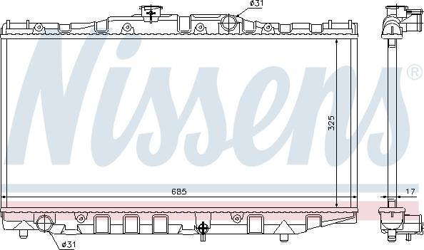 Nissens 64851 - Радіатор, охолодження двигуна autocars.com.ua