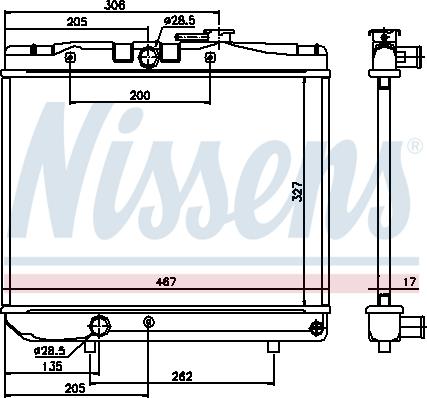 Nissens 64880 - Радіатор, охолодження двигуна autocars.com.ua