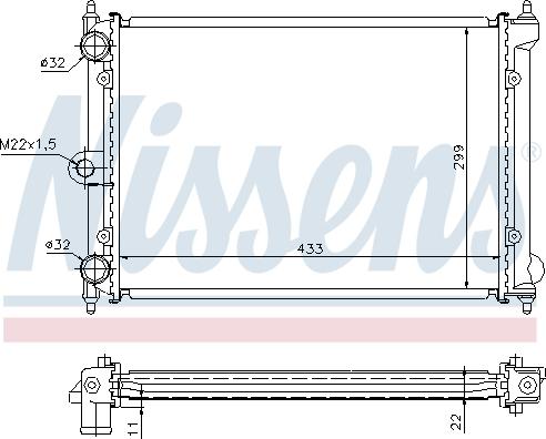 Nissens 696434 - Радіатор, охолодження двигуна autocars.com.ua