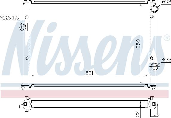 Nissens 652511 - Радіатор, охолодження двигуна autocars.com.ua