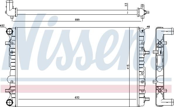 Nissens 65326 - Радіатор, охолодження двигуна autocars.com.ua