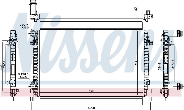 Nissens 65327 - Радиатор, охлаждение двигателя avtokuzovplus.com.ua