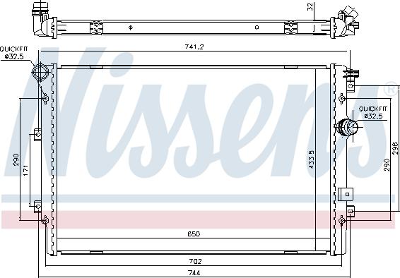 Nissens 65330 - Радіатор, охолодження двигуна autocars.com.ua