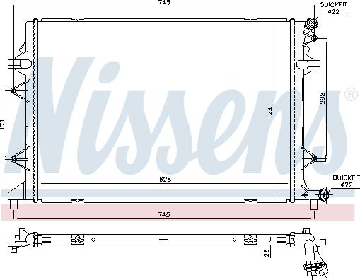 Nissens 65340 - Низькотемпературний охолоджувач, інтеркулер autocars.com.ua