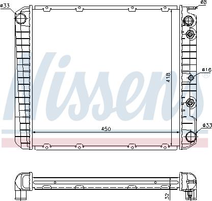 Nissens 65520A - Радіатор, охолодження двигуна autocars.com.ua