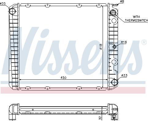 Nissens 65525A - Радіатор, охолодження двигуна autocars.com.ua