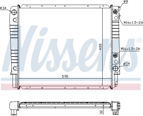 Nissens 65530A - Радіатор, охолодження двигуна autocars.com.ua