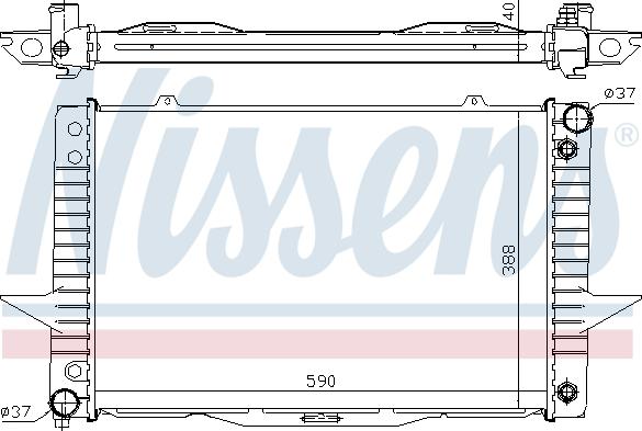 Nissens 65540A - Радіатор, охолодження двигуна autocars.com.ua