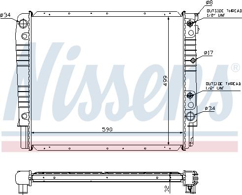 Nissens 65542A - Радиатор, охлаждение двигателя avtokuzovplus.com.ua