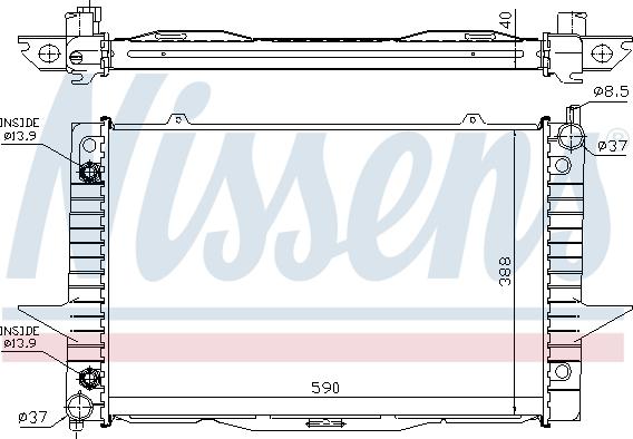 Nissens 65548A - Радіатор, охолодження двигуна autocars.com.ua