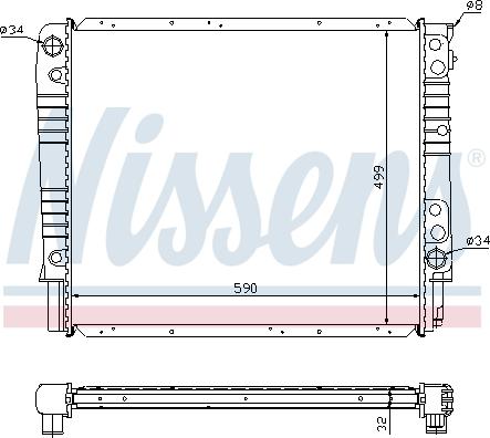 Nissens 65550A - Радиатор, охлаждение двигателя avtokuzovplus.com.ua