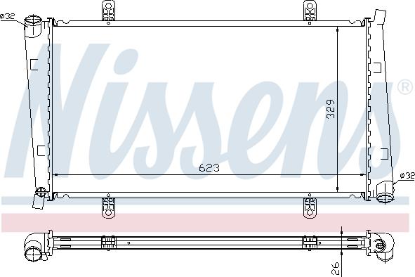 Nissens 65560A - Радіатор, охолодження двигуна autocars.com.ua