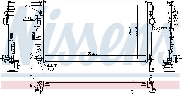 NISSENS 65623 - Радіатор, охолодження двигуна autocars.com.ua