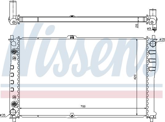 Nissens 66619 - Радіатор, охолодження двигуна autocars.com.ua