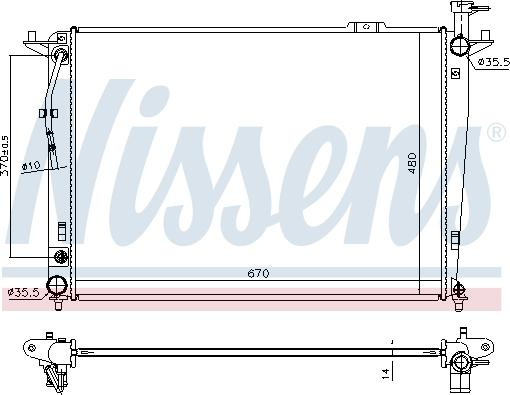 Nissens 666208 - Радіатор, охолодження двигуна autocars.com.ua