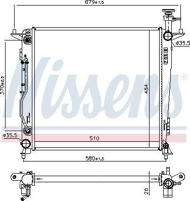 Nissens 666234 - Радіатор, охолодження двигуна autocars.com.ua