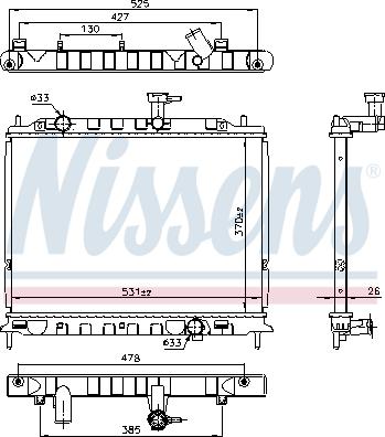 Nissens 66666 - Радiатор autocars.com.ua