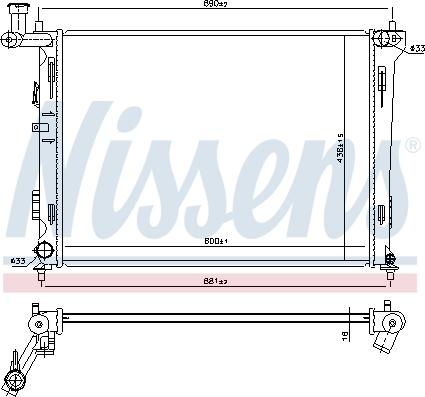 Nissens  66674 - Радиатор, охлаждение двигателя avtokuzovplus.com.ua