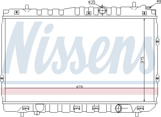 Nissens 66680 - Радіатор, охолодження двигуна autocars.com.ua