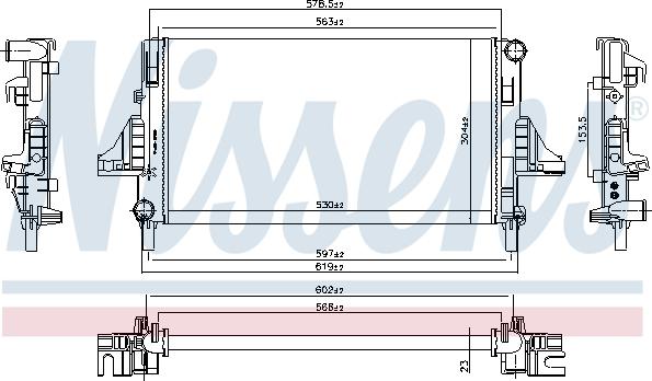 NISSENS 699702 - Радіатор, охолодження двигуна autocars.com.ua