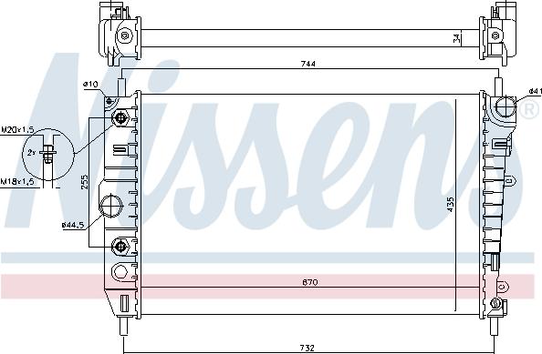 Nissens 66701 - Радиатор, охлаждение двигателя autodnr.net