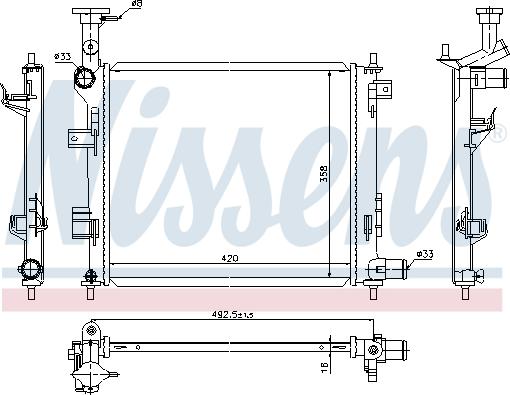 Nissens 66747 - Радиатор, охлаждение двигателя avtokuzovplus.com.ua