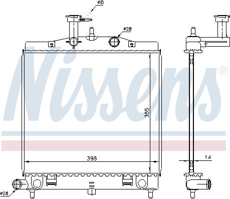 Nissens 66760 - Радіатор, охолодження двигуна autocars.com.ua