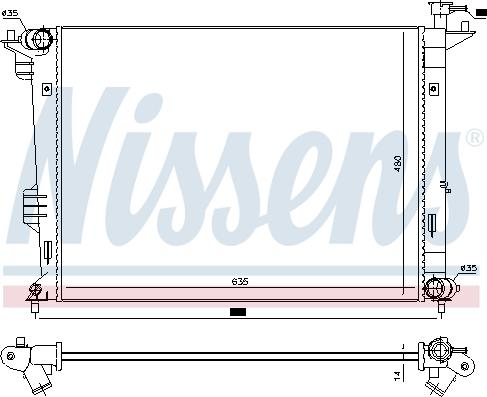 Nissens 66761 - Радіатор, охолодження двигуна autocars.com.ua