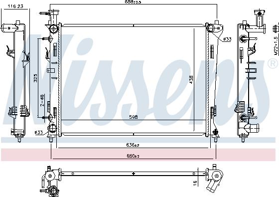 Nissens 66778 - Радiатор autocars.com.ua