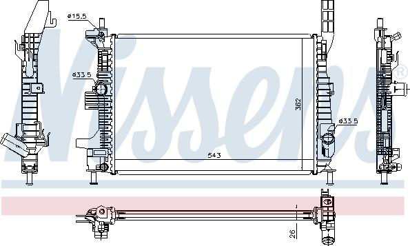 Nissens 66860 - Радиатор, охлаждение двигателя avtokuzovplus.com.ua