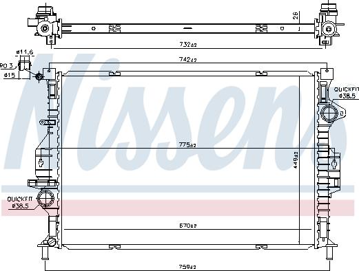 Nissens 66862 - Радіатор, охолодження двигуна autocars.com.ua