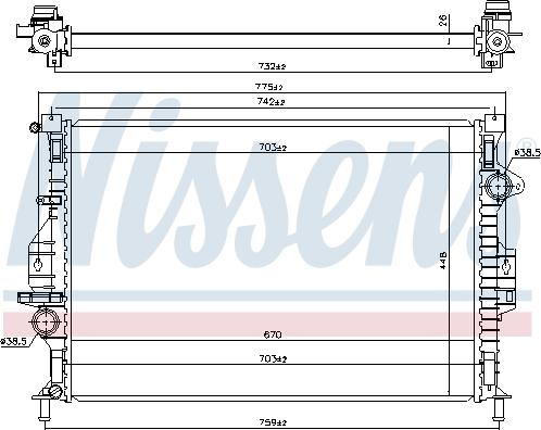 Nissens 66863 - Радіатор, охолодження двигуна autocars.com.ua