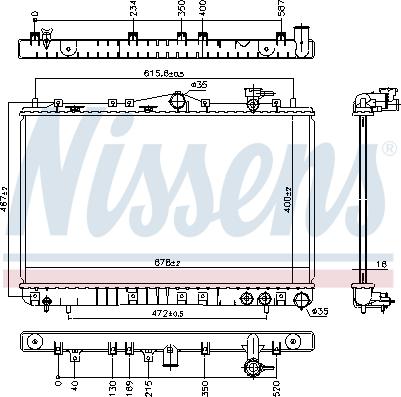 Nissens 67006 - Радіатор, охолодження двигуна autocars.com.ua