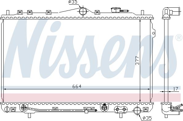 Nissens 67012 - Радіатор, охолодження двигуна autocars.com.ua