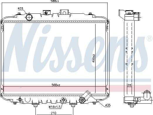 Nissens 67034 - Радіатор, охолодження двигуна autocars.com.ua