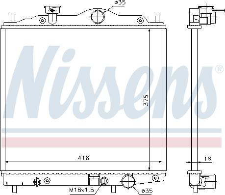 Nissens 67100 - Радіатор, охолодження двигуна autocars.com.ua