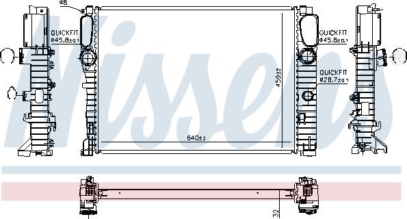 Nissens 67102A - Радіатор, охолодження двигуна autocars.com.ua