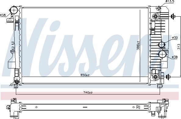 Nissens 67174 - Радиатор, охлаждение двигателя avtokuzovplus.com.ua