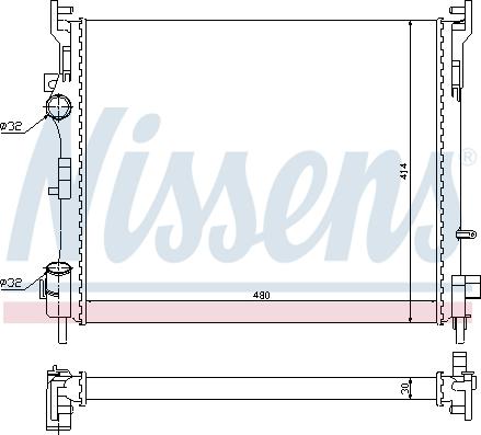 Nissens 690892 - Радіатор, охолодження двигуна autocars.com.ua